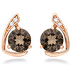 Natural Smoky Quartz & White Topaz Sterling Silver Earrings