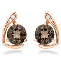 Natural Smoky Quartz & White Topaz Sterling Silver Earrings by Fine Color Jewels