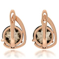 Natural Smoky Quartz & White Topaz Sterling Silver Earrings by Fine Color Jewels