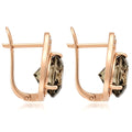 Natural Smoky Quartz & White Topaz Sterling Silver Earrings by Fine Color Jewels