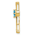 Natural Swiss Blue Topaz and Diamond Cross Chain Slide Pendant by Fine Color Jewels
