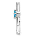 Natural Swiss Blue Topaz and Diamond Cross Chain Slide Pendant by Fine Color Jewels