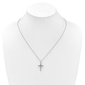 Natural Swiss Blue Topaz Cross Necklace Sterling Silver by Fine Color Jewels