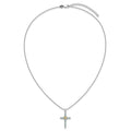 Natural Swiss Blue Topaz Cross Necklace Sterling Silver by Fine Color Jewels