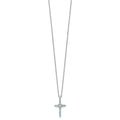 Natural Swiss Blue Topaz Cross Necklace Sterling Silver by Fine Color Jewels