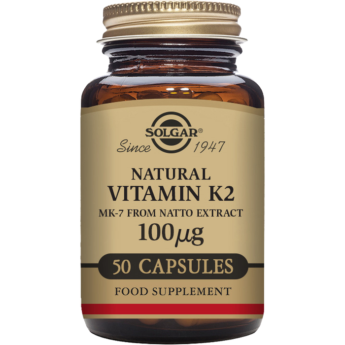 Solgar Vitamin K2 100 mcg - 50 Vegetable Capsules - 5 Oz by Pasteur Pharmacy