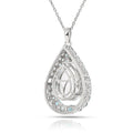 Natural White Topaz Teardrop Blue Topaz Necklace by Fine Color Jewels