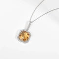 Natural Yellow Briolette Cut Citrine Pendant Necklace by Fine Color Jewels