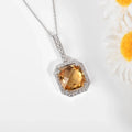 Natural Yellow Briolette Cut Citrine Pendant Necklace by Fine Color Jewels