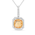 Natural Yellow Briolette Cut Citrine Pendant Necklace by Fine Color Jewels