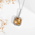 Natural Yellow Briolette Cut Citrine Pendant Necklace by Fine Color Jewels