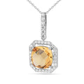 Natural Yellow Briolette Cut Citrine Pendant Necklace by Fine Color Jewels