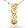 Natural Yellow Citrine Silver Birthstone Necklace by Fine Color Jewels