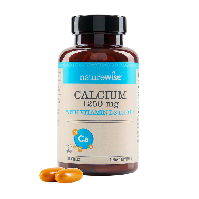 NatureWise Calcium 1250 mg + Vitamin D3 1000 IU – 60 Softgels