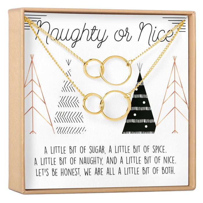 Naughty and Nice Set of 2 Double Circles Necklace Set by Dear Ava