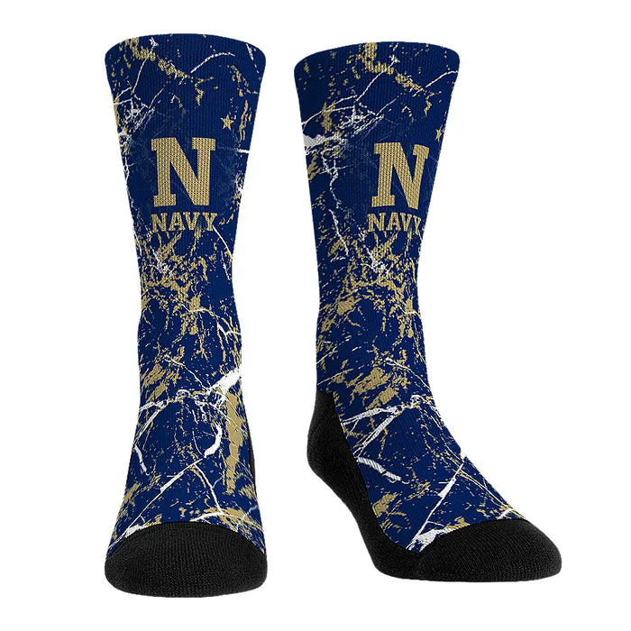 Navy Midshipmen - Cracked Marble by Rock 'Em Socks