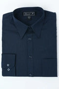 Navy Striped Button Up Dress Shirt by Boutique 23