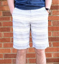 Navy Striped White Shorts by Boutique 23