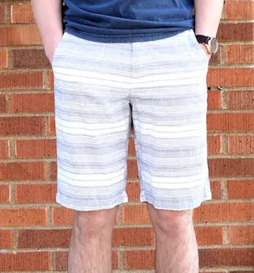 Navy Striped White Shorts by Boutique 23