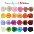 Needle Felting Kit with 24 Colors Wool by DailySale