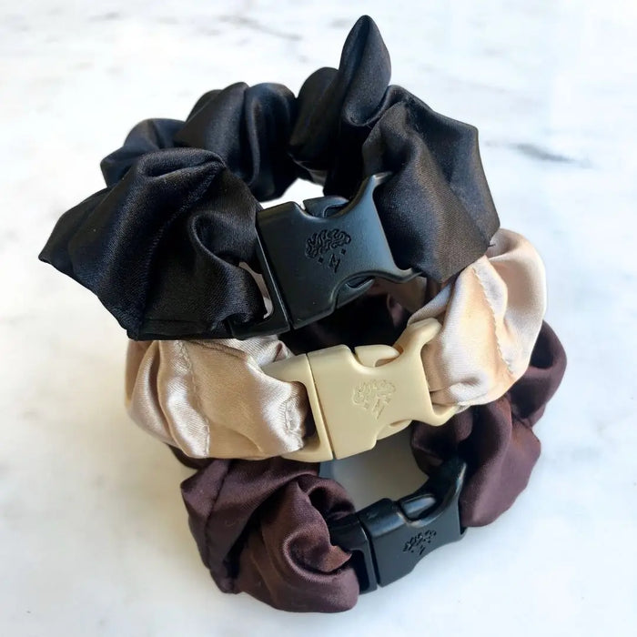 Neutrals Starter Pack - 3-Pack Buckle Scrunchies Bundle - No Snagging, No Tangles by Buckle Scrunchies by RE.STATEMENT
