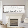 Never Lose Faith In God Sign by Tailored Canvases