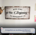 New Home, New Beginning Sign by Tailored Canvases