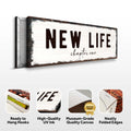 New Life Chapter One Sign by Tailored Canvases