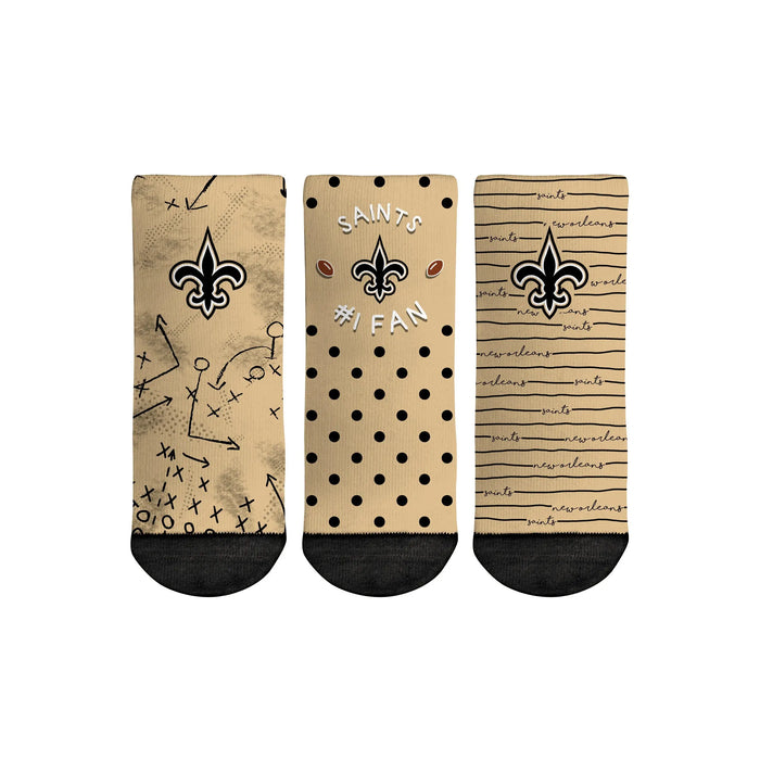 New Orleans Saints - Number 1 Fan 3-Pack (Toddler) by Rock 'Em Socks