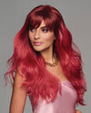 VIP Extensions That's My Jam Cherry Red Wavy Wig with Bangs