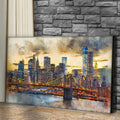 New York City Night View Canvas Wall Art by Tailored Canvases