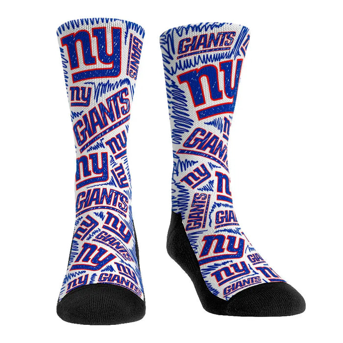 New York Giants - Logo Sketch (White) by Rock 'Em Socks