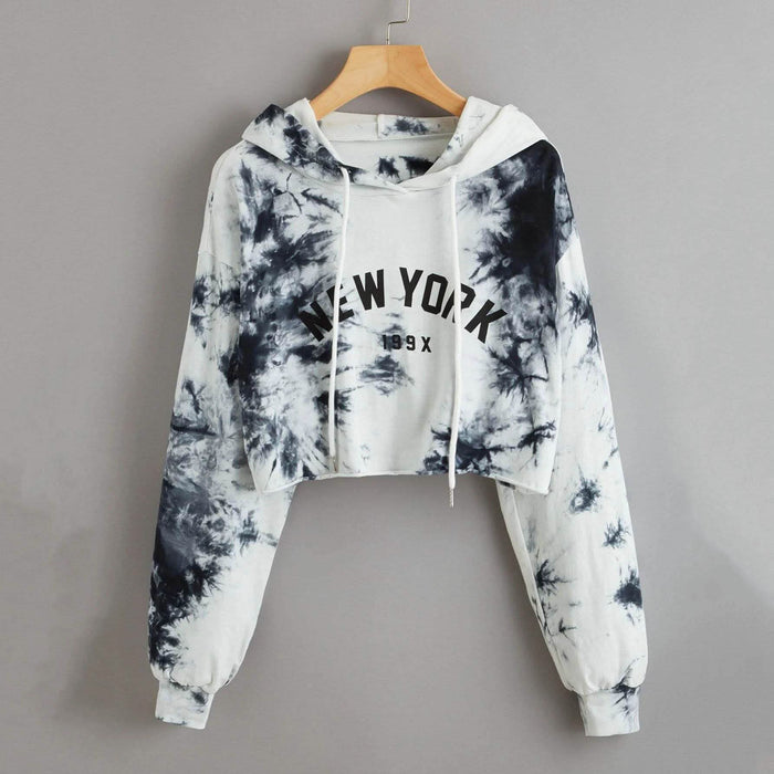 New York Graphic Tie-Dye Cropped Hoodie by DailySale