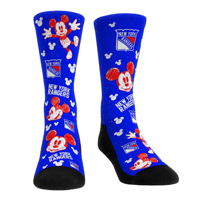 New York Rangers - Disney - Mickey Sketch by Rock 'Em Socks