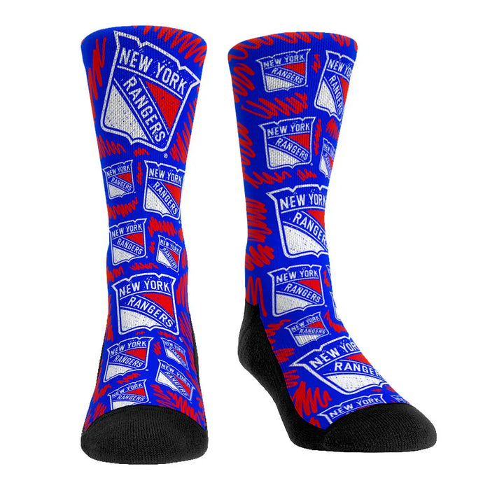 New York Rangers - Logo Sketch by Rock 'Em Socks