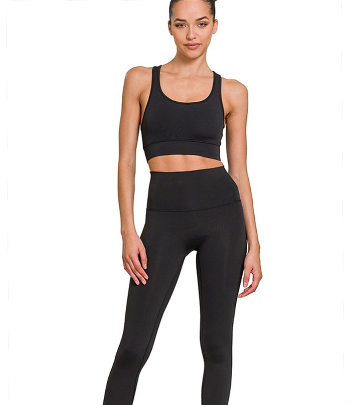 Athletic Racerback Scoop Neck Tank - Black by Boutique 23