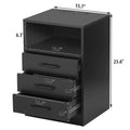 Nightstand with 3 Drawers, Cabinet and USB Charging Ports by DailySale