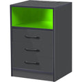 Nightstand with 3 Drawers, Cabinet and USB Charging Ports by DailySale