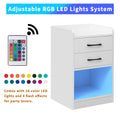 Nightstand with Charging Station and LED Lights by DailySale