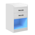 Nightstand with Charging Station and LED Lights by DailySale