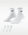 Nike 3pk Men’s Everyday Training Dri-Fit Ankle Socks, Size L - White Color by Price Is Right Miami