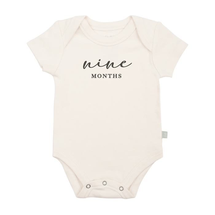 graphic bodysuit | nine months milestone charcoal by Finn + Emma