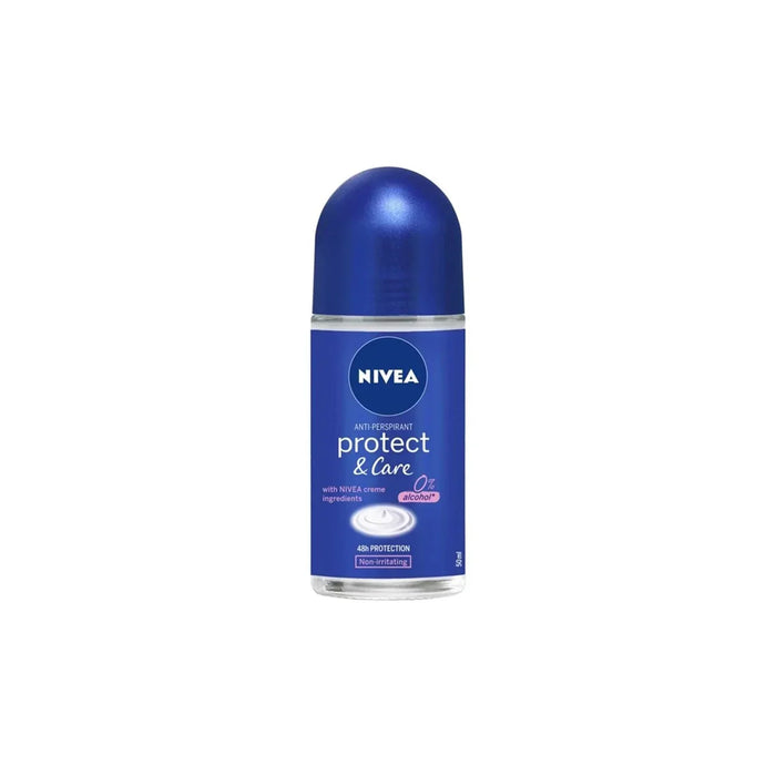 Nivea Protect & Care 48H 0% Alcohol Anti-Transpirant Roll-On Deodorant 50ml by Pasteur Pharmacy