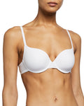 Hanro Womens Cotton Sensation T-Shirt Bra in White (71355) | Size 34E by Vanessa Jane
