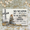 No Weapon That Is Formed Against You Will Prosper Isaiah 54:17 Faith Sign IV by Tailored Canvases