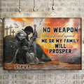 No Weapon That Is Formed Against You Will Prosper Isaiah 54:17 Faith Sign by Tailored Canvases