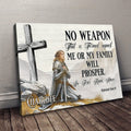 No Weapon That Is Formed Against You Will Prosper Isaiah 54:17 Faith Sign IV by Tailored Canvases