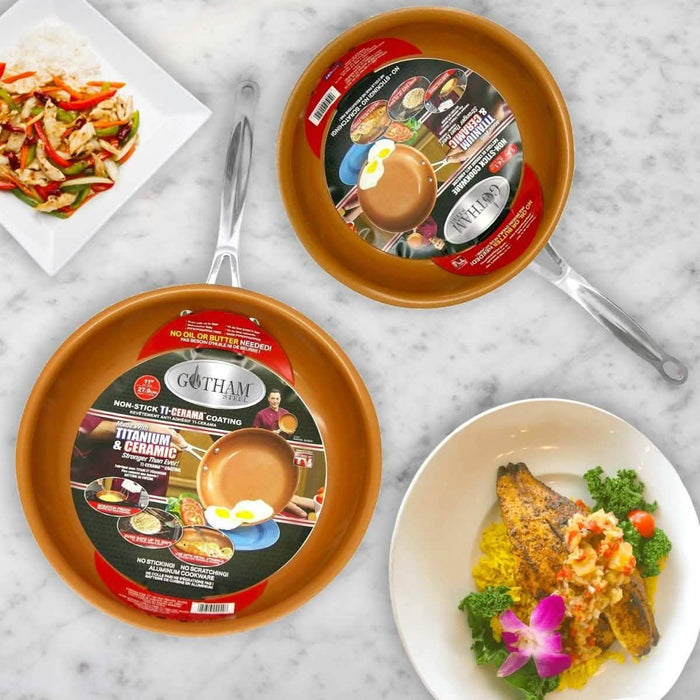 Non-Stick Gotham Steel 9.5 and 11" Frying Pan Set by DailySale