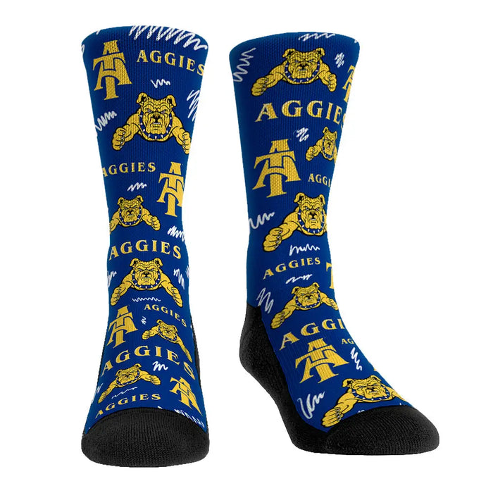 North Carolina A&T State Aggies - Logo Sketch by Rock 'Em Socks