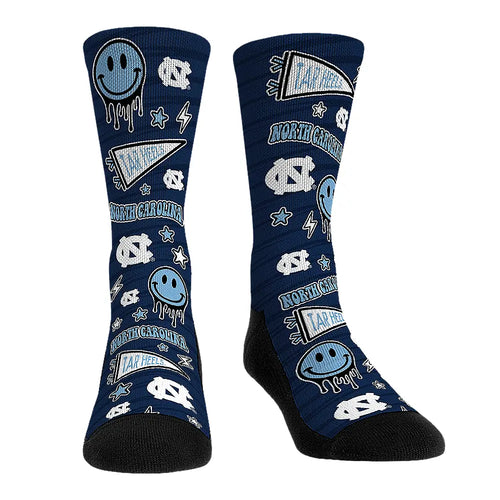 North Carolina Tar Heels - Smiley Stickers by Rock 'Em Socks